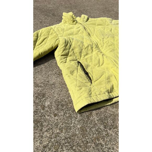 Cherokee Jacket Women Size Large Lime Quilted Collared Pockets Outdoor Utility - Picture 2 of 5